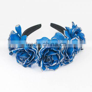 RETAIL BLUE Silk satin headband for women Ribbon Bowknot Headwear, Bow Headbands,Hair Accessories