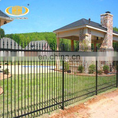 Best Quality Solid Black Metal Pipe Fence, Iron / Steel Pipe Fence Panel for Sale photo-3