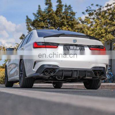 Carbon Fiber Rear Bumper Lip Car Diffuser With LED for BMW 3 Series G20 Msport