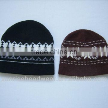 custom knit jacquard hat