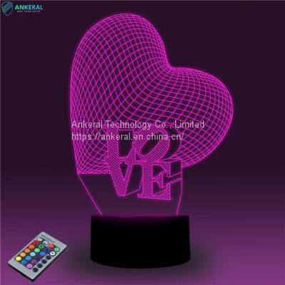 Love Heart 3D Atmosphere Night Light Fantastic Creative New Designs photo-5