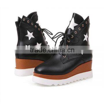 New Fashion Girl Double-deck Outsole Laced Sport Shoes From Directly Factory With Side Zipper photo-2