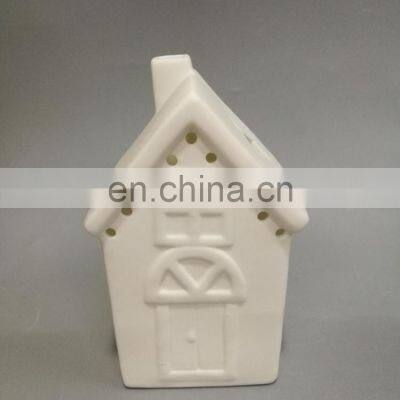 Home Decor Lighthouse House Shape Ceramic Porcelain Christmas Tealight Candle Holder