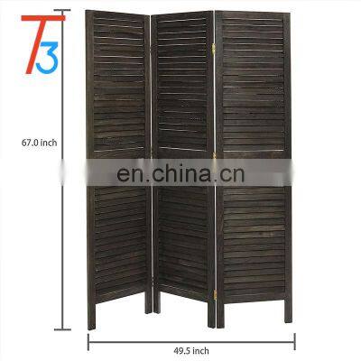 Folding wood panel room divider screen for home decoration