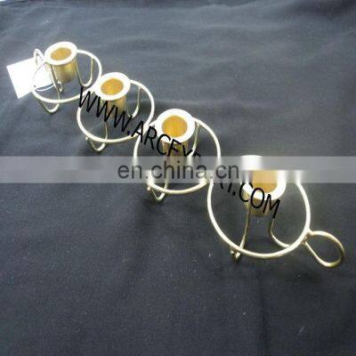 4 lights gold plated antique candle holder