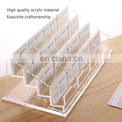 16 Slots Acrylic Business Cards Holder Cards Holder for Desk photo-2