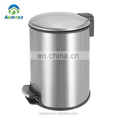 3L/5L/12L Metal Simple Pedal Bin Bathroom Household Trash Bin Stainless Steel Trash Can photo-5