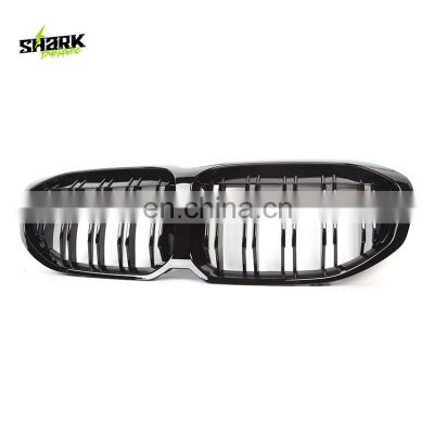 For Bmw F40 1 Series Double Dual Slat Grill Shiny Gloss Black Kidney Front Car Grille