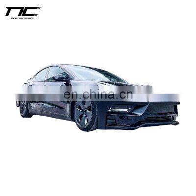 NC tuning style front bumper rear diffuser spoiler wing PP body kit for Tesla Model 3