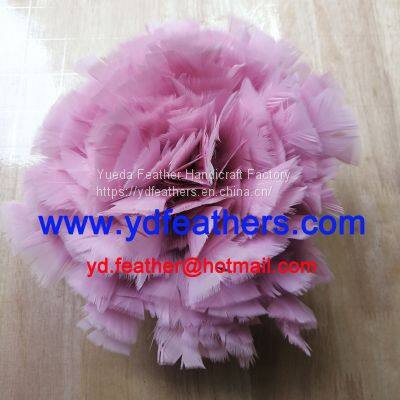 Dyed Pink Parried Turkey Flat Plumage Strung from China