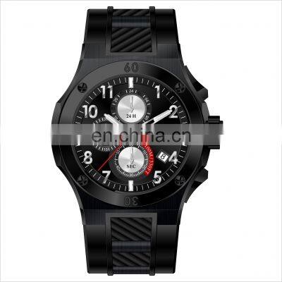 2022 High Quality Blue Silicone Quartz Watches Custom Logo Rose Gold Steel Case Sport Watch Designer Watch Luxury Men photo-3