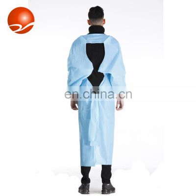 Xiantao Manufacture Non Sterile waterproof  Disposable CPE Plastic Apron With thumb loop