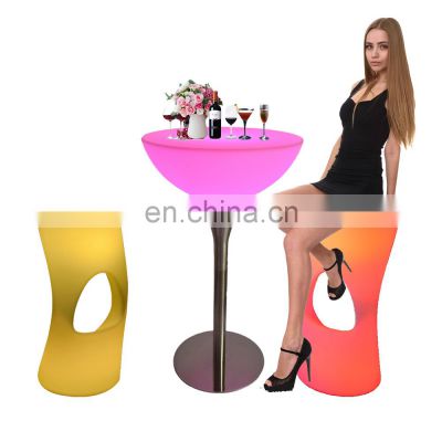 patio furniture sets /Modern RGB LED Bar Furniture Colors Changing Plastic Light Up Single LED Cafe Table and Chairs