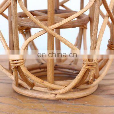 Vietnam Supplier Candle Holder Rattan Natural Lantern 100% Eco-friendly Candlestick Holder in Bulk Handicraft European Style photo-3
