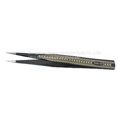 Precision Stainless Steel Hard Anti-static Tweezers Bird's Nest Hair Picking Clip Maintenance Tweezers Pointed Straight Head With Texture 16 Tweezers
