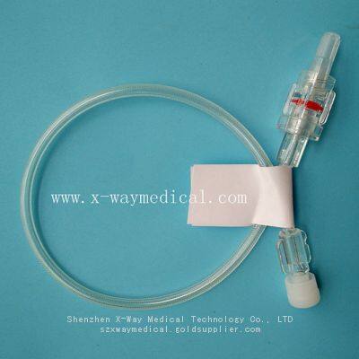 High pressure 1200psi braided medical plastic tubing, PU male female luer connector extension tube connect pipes line