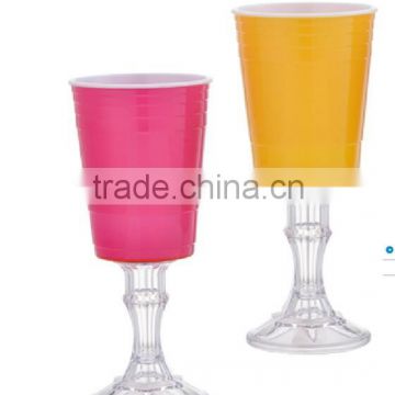 BPA Free single wall plastic wine goblet mug