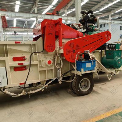 Large Feeding Port Wood Chipper Machine with Metal Plate Conveyor for Biomass Fuel Production
