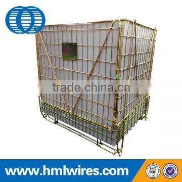 Industrial folding stackable steel wire cages