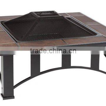 Fire sense mission style patio square firepit table