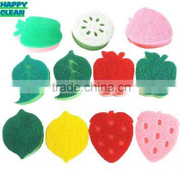 Fruit Shaped Sponge Scouring Pad/ Style Sponge Scouring Pad