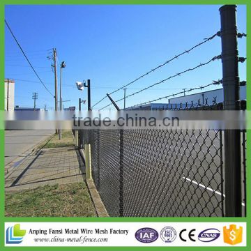 Woven pvc coated 25m roll diamond top and bottom raill security chainwire fencing