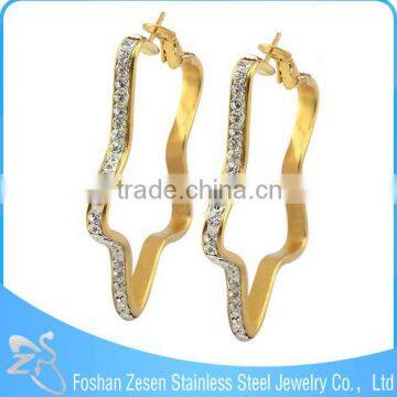 ZS17116 New Charm Gold Plated Fashion Crystal Earring Triangle Shaped Earrings photo-3