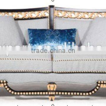 Neoclassic Living Furniture Set Wood Frame Fabric Sofa Gold Length Mirror photo-2