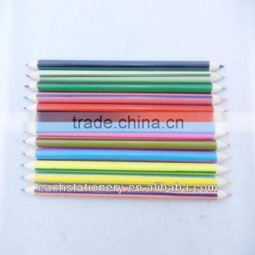 7'' Striped Two Sides Sharpened Double Color Pencil Packed In PVC Bag