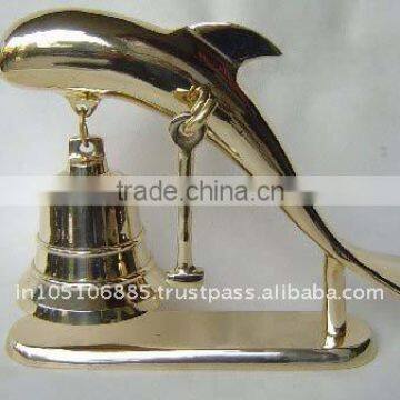 Fish shape Brass ship bell/Home decore brass bell/Antique brass bell