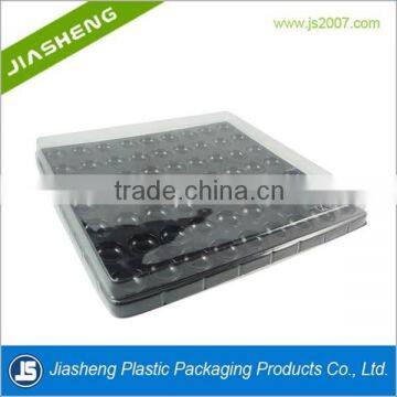 China Dongguan mini macaron plastic boxes packaging tray with clear lid