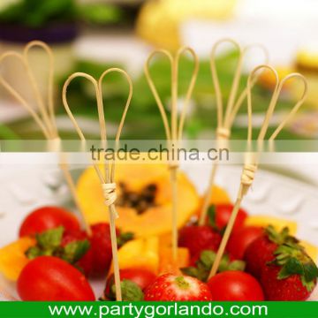 100mm red color bamboo heart shape food picks