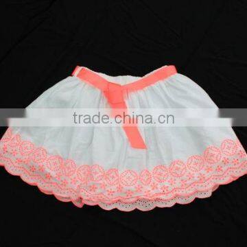 Little girls cotton embroidered skirt