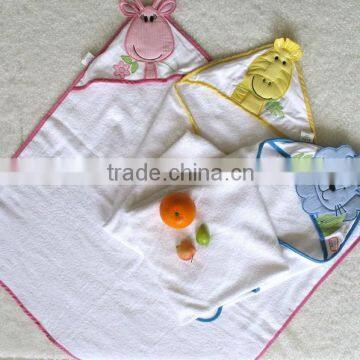 embrodery cotton animal hood towel