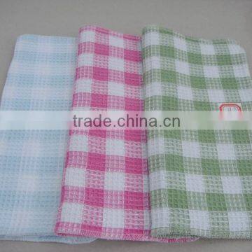 cotton/polyester waffle checked dish cloth