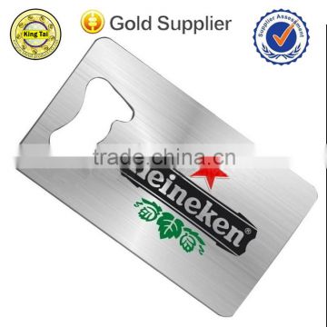 Promotional hot sale metal can bottle opener business credit card for beer