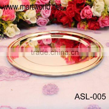Classical Design Wedding Plate,decorative Gold &silver Color Metal Meterial Wedding Plate for Wedding Decoration(ALS-005) photo-2