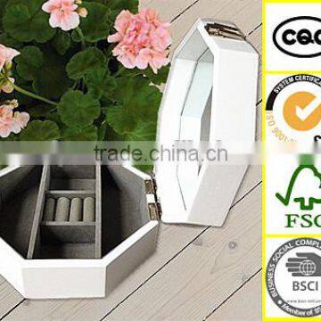 wholesale cheap small christmas gifts wooden hexagon jewellry storage makeup boxes