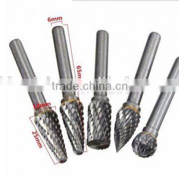Long Shank Tungsten Carbide Rotary Files 5 Pieces Carbide Burr