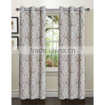 2015 hot sale classic luxury polyester gromment jacquard ready made curtain