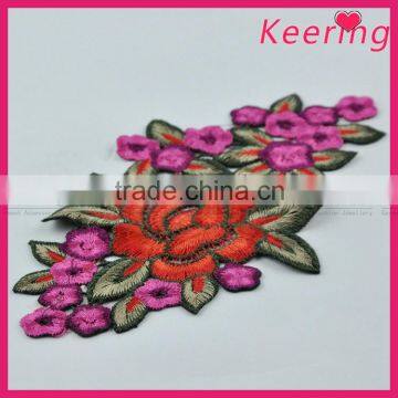 handmade custom flower embroidery pattern patch for dress decoration