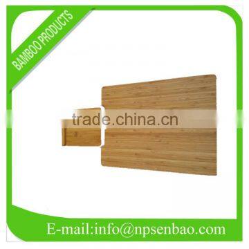 Square bamboo cutting board with a drawer