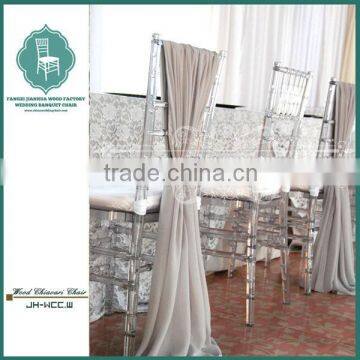 crystal clear color plastic resin chivari chair for banquet