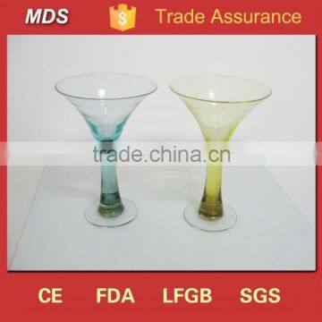 Hot selling colored cocktail glasses with stem