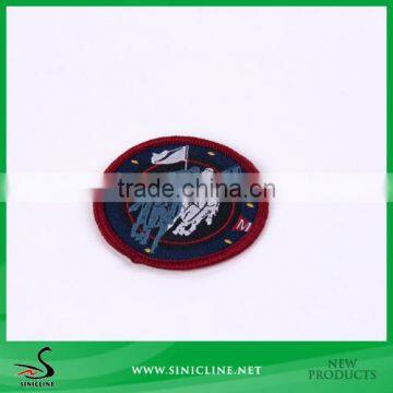 Sinicline Customer Design Round Cutting Brand Woven Patch for Bag and Garment