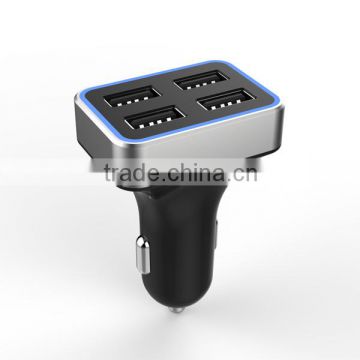 Multi color 4 port usb car charger 5V 6.8a