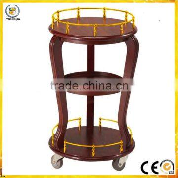 service wood and stainless steel liquor trolley for hotel restaurant Superior hotel car