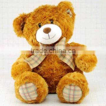 Brown Tan Plush Bow Teddy Bear Toys