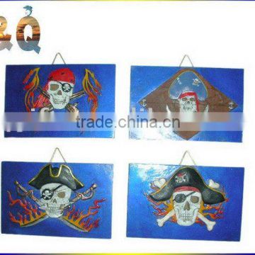 Polyresin pirate wall plaque