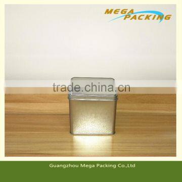 Wholesale silver square shape custom tea tin can